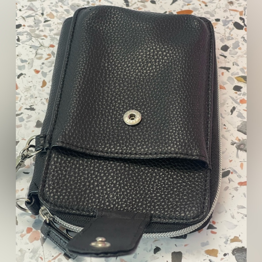 Phone Holder Black Textured Wallet - Picture 6 of 16